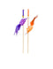 Patchwork Pet Halloween Cat Toy Wand with Feathers - 16" - Purple/Orange